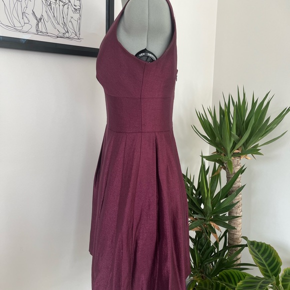 Sleeveless Pleated A-Line Dress in Iridescent Purple - Picture 3 of 4